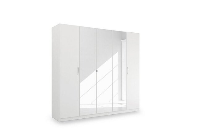 Rauch - Impulse 226cm 5 Door Décor Hinged Wardrobe with 3 Mirror Doors - Alpine White