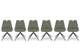 Pedro Set of 6 Fabric Swivel Dining Chairs - Green