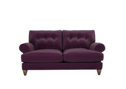 The Lounge Co. - Bronwyn 2.5 Seater Fabric Classic Back Foam Fill Sofa with Walnut Feet - Frosted Grape