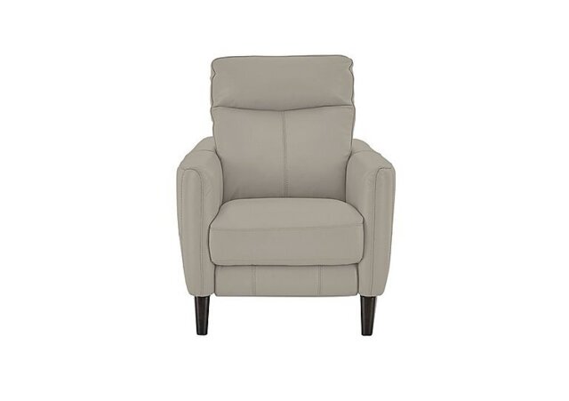 World of Leather - Compact Collection Petit Leather Armchair - Silver Grey