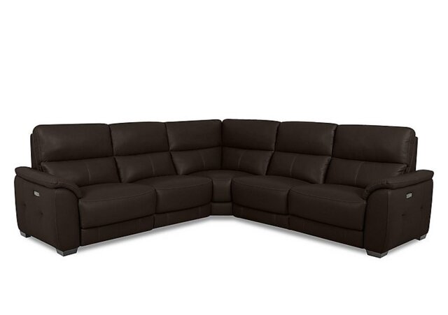 World of Leather - Saffron Large Leather Power Recliner Corner Sofa - Dark Chocolate - Sofas and Armchairs