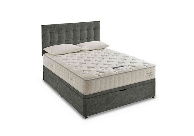 Silentnight - Revitalise Refresh 800 Half Ottoman Divan Set with 2 Drawers - King Size - Fine Cord Velvet Hunter