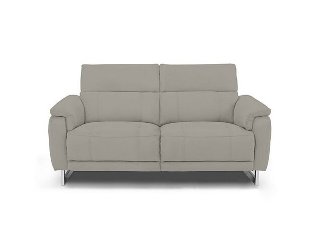 Moet 2 Seater Fabric Power Recliner Sofa with Telescopic Headrests - Opulence Silver