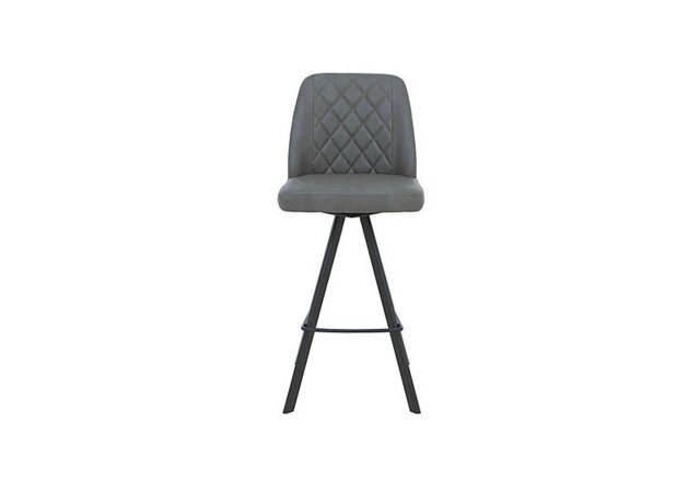 Mars Faux Leather Swivel Bar Stool - Grey