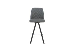 Mars Faux Leather Swivel Bar Stool - Grey