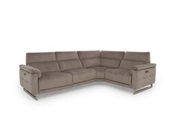 Moet Fabric Power Recliner Right Hand Facing Corner Sofa with Telescopic Headrests - Opulence Cedar