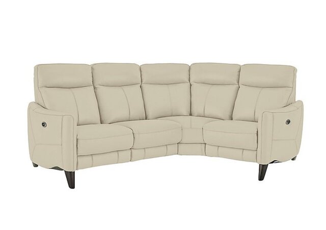 World of Leather - Compact Collection Petit NC Leather Power Recliner Right Hand Facing Corner Sofa - NC Bisque