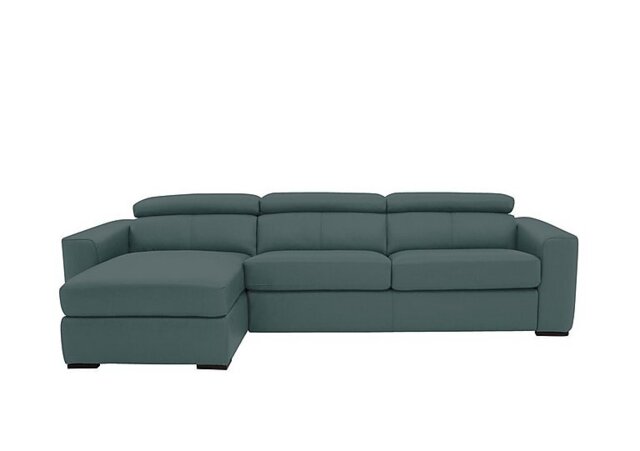 World of Leather - Infinity BV Leather Left Hand Facing Corner Chaise Sofabed with Storage - BV Lake Green