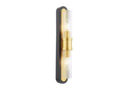 Huxwell Ribbed Glass 2 Light Wall Light