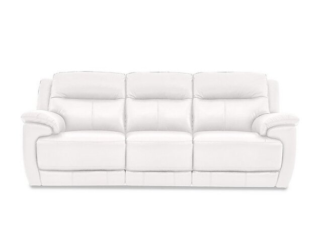 World of Leather - Touch 3 Seater Leather Sofa with Power Recliner - BV Star White