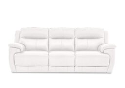 World of Leather - Touch 3 Seater Leather Sofa with Power Recliner - BV Star White