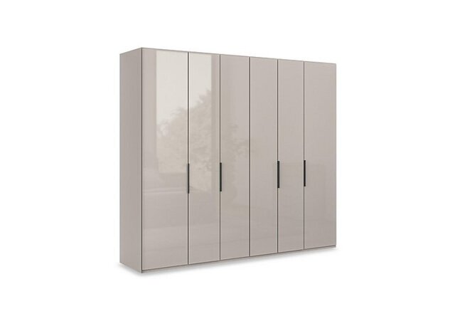 Wiemann - Amara 250cm 6 Door Bifold Wardrobe with Glass Doors - Pebble Grey