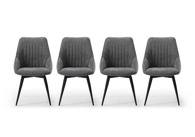 Crete Set of 4 Swivel Dining Chair - Dark Grey
