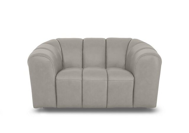 Rhianna Leather Cuddler Chair - New Grey