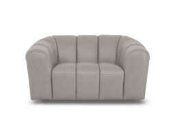 Rhianna Leather Cuddler Chair - New Grey