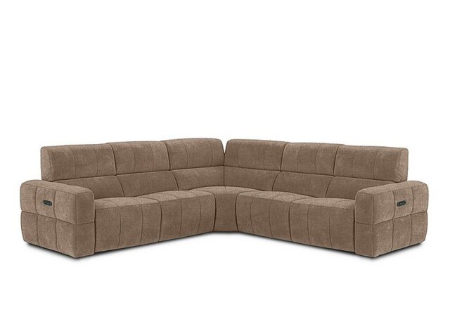 Cube Fabric Large Power Recliner Corner Sofa with Power Headrests