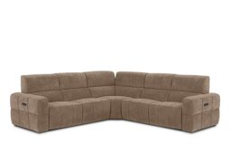 Cube Fabric Large Power Recliner Corner Sofa with Power Headrests