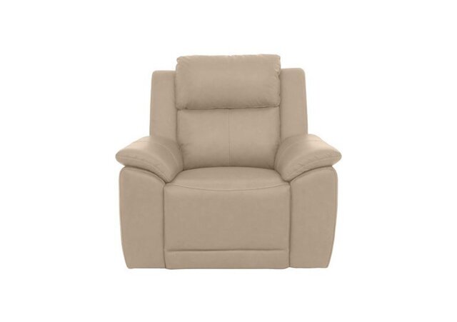 Utah Leather Power Recliner Chair with Power Headrest and Power Lumbar - Pebble