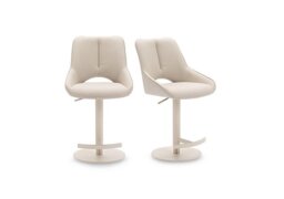 Tino Pair of Faux Leather Swivel Bar Stools - Dining Room Furniture - In Time for Christmas