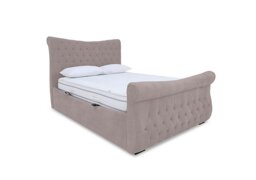 Sleep Story - Lance Left Hand Side Opening Ottoman Bed Frame - Double - Plush Lilac