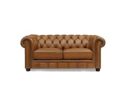 At The Helm - Shackleton 2 Seater Leather Chesterfield Sofa - Inca