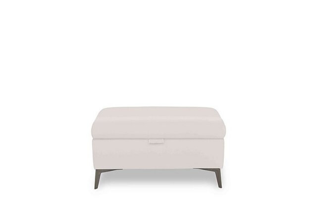Ezra Leather Storage Footstool - Cotton