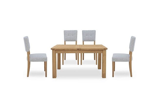 Furnitureland - Augusta Small Rectangular Extending Dining Table and 4 Open Back Upholstered Chairs
