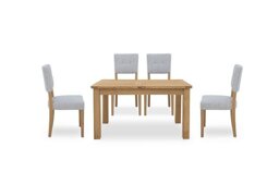 Furnitureland - Augusta Small Rectangular Extending Dining Table and 4 Open Back Upholstered Chairs
