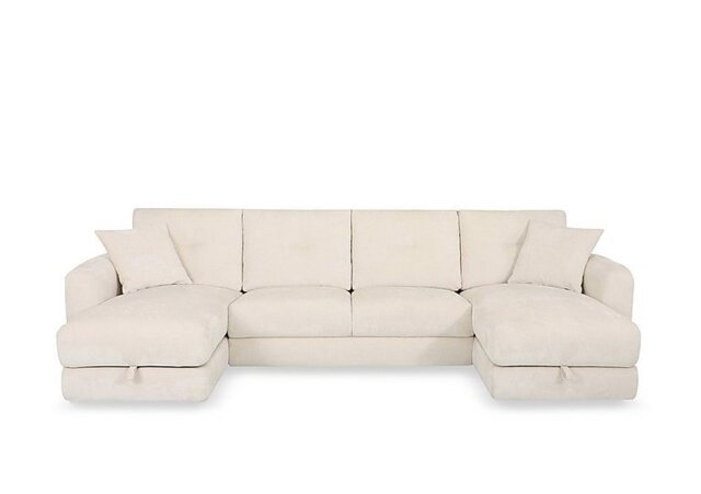 Nest Large Fabric U-Shaped Corner Sofa with Double Storage Chaises