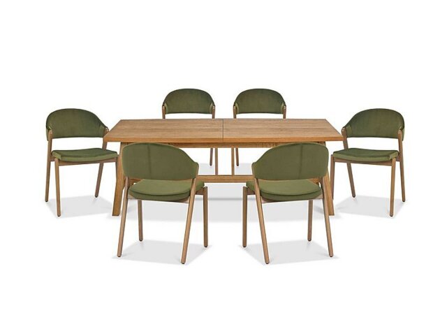 Stratford Large Extending Dining Table with 6 Fabric Chairs