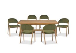 Stratford Large Extending Dining Table with 6 Fabric Chairs