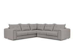 Goliath Large Leather Corner Sofa with Storage Drawers - New Grey