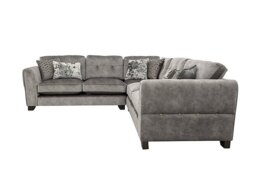 Mariah Large Fabric Classic Back Corner Sofa - Dapple Silver