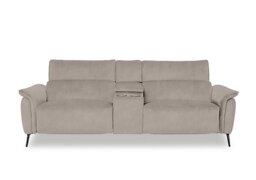 Jude Fabric 3 Seater Power Recliner Sofa with Smart Console and Power Headrests - Dexter Ivory