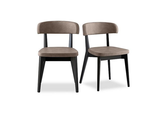Connubia - Siren Pair of Graphite Wooden Leg Dining Chairs - Desert