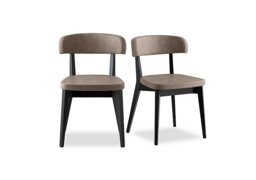 Connubia - Siren Pair of Graphite Wooden Leg Dining Chairs - Desert