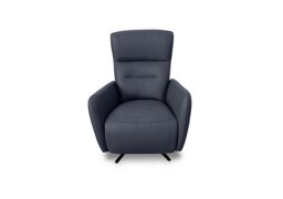 World of Leather - Designer Chair Collection Le Mans Leather Dual Power Recliner Swivel Chair - BV Ocean Blue - Sofas and Armchairs