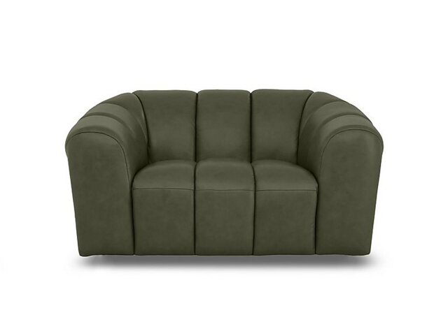 Rhianna Leather Cuddler Chair - Oslo Pine