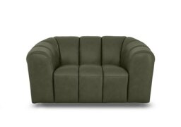Rhianna Leather Cuddler Chair - Oslo Pine