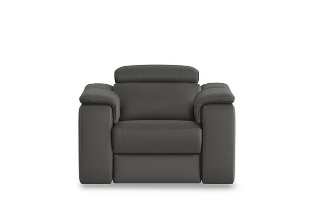 Nicoletti - Canto Leather Power Recliner Armchair with Power Headrest - Botero Grigio