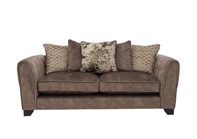 Mariah 3 Seater Fabric Scatter Back Sofa - Dapple Chocolate