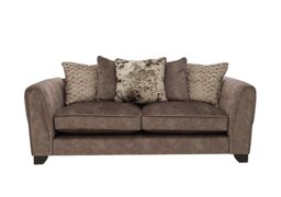 Mariah 3 Seater Fabric Scatter Back Sofa - Dapple Chocolate