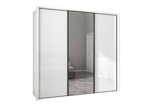 Wiemann - Dallas 235cm 3 Door Sliding Glass Wardrobe with Centre Mirror Door