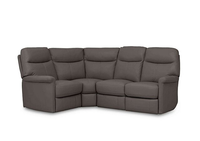 World of Leather - Compact Collection Lille BV Leather Left Hand Facing Corner Sofa - BV Elephant