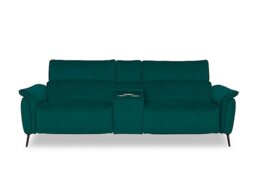 Jude Fabric 3 Seater Power Recliner Sofa with Smart Console and Power Headrests - Opulence Teal