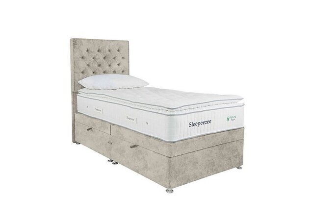Sleepeezee - Natural Touch 3000 Pillowtop Side Ottoman Divan Set - Single - Daytona Stone