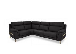 World of Leather - Eclipse Small Leather Power Recliner Left Hand Facing Corner Sofa with Power Headrests - Shale Grey
