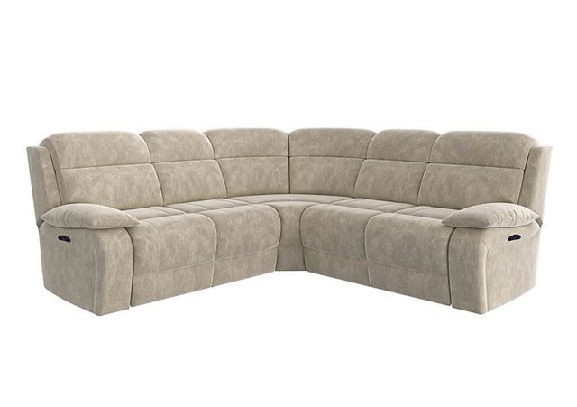 Moreno Large Fabric Power Recliner Corner Sofa with Power Headrests - Cream - Sofas and Armchairs - In Time for Christmas