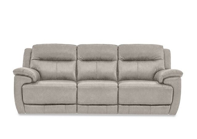 Touch 3 Seater Heavy Duty Fabric Power Recliner Sofa with USB Ports - Grey