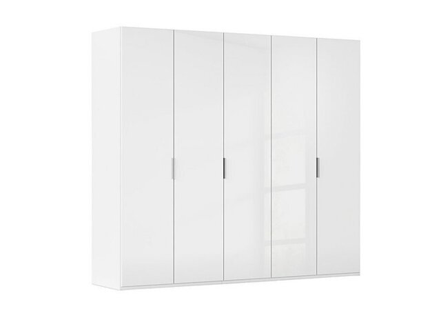Rauch - Formes 5 Door Bifold Wardrobe with Glass Doors - White/White Front